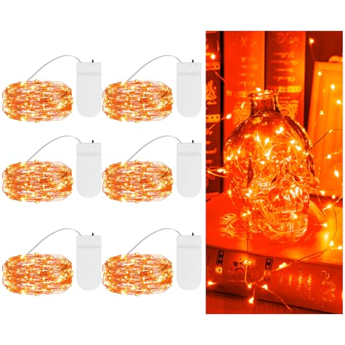 Halloween Orange Fairy Lights Battery Operate (6 Count)