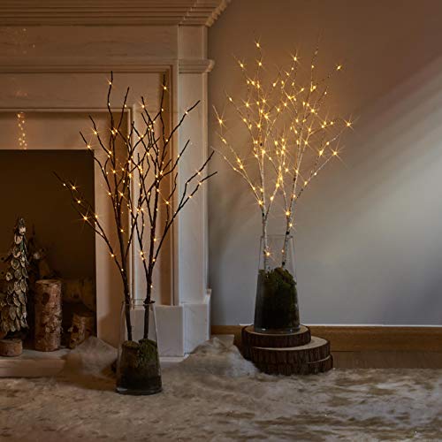 Lighted Birch Branches Battery Operated with 8 Functions 30IN 100 Multi Color and Warm White Lights for Christmas Holiday Party Decoration Indoor Outdoor