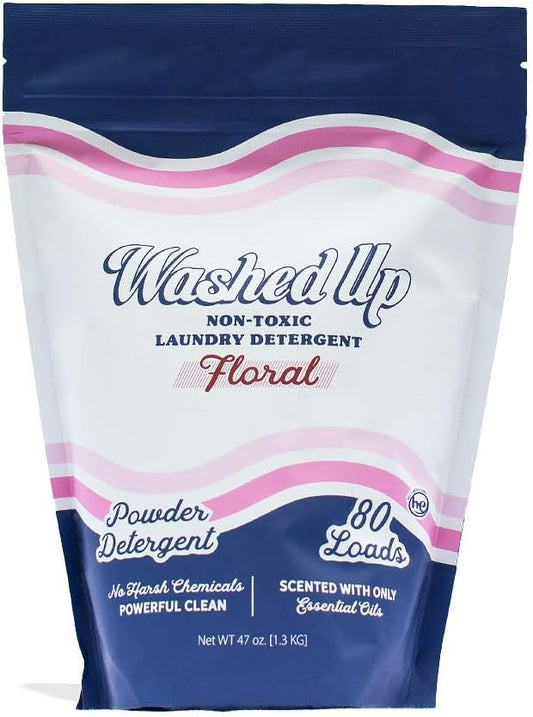 Floral Laundry Detergent Powder | Only 100% Pure Essential Oils | Safe for Sensitive Groups | Powerful Clean | Plant & Mineral-Based | Made in USA