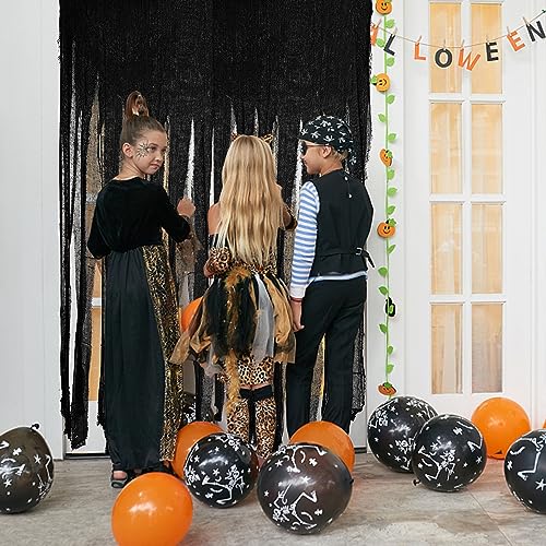 2 Pcs Halloween Black Doorway Curtain