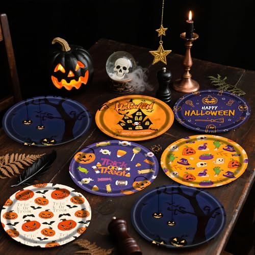 48 PCS Halloween Paper Plates 7 inch (50 Count)