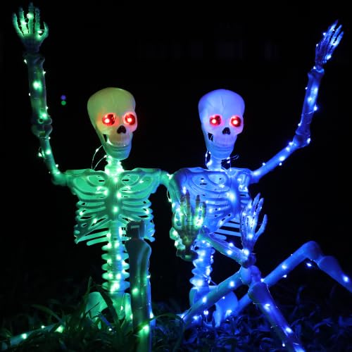 Halloween Decorations Outdoor Skeletons Set (Blue + Green)