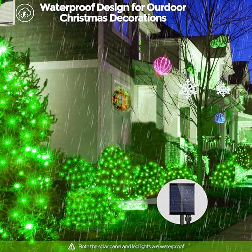 Solar Christmas Net Lights 200LED F8 Big Bulbs