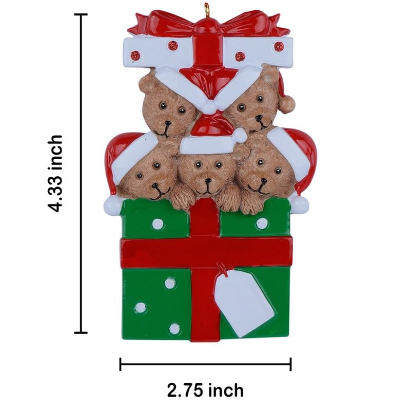 Personalized Bear Family Christmas Ornament 2024