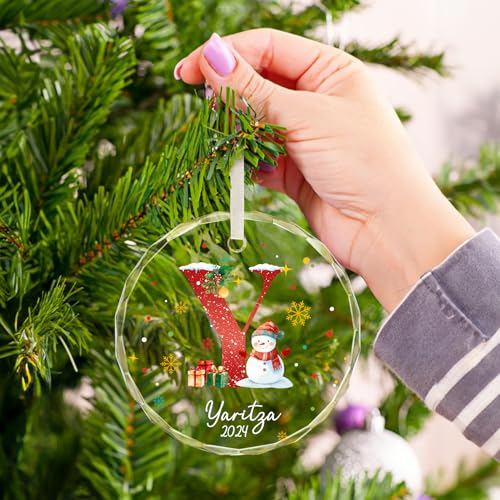 Personalized Christmas Ornaments with Initial Name