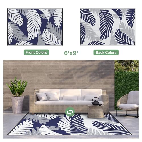 Outdoor Rug Waterproof Plastic Rugs for Patio (54 Sq Ft)