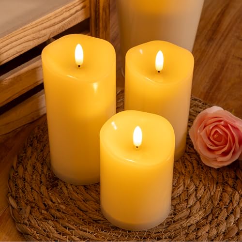 Outdoor Flameless Candles with Remote Timer (3 Count)