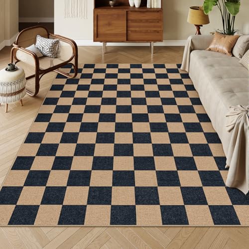 Checkered Easy Jute 6x9 Area Rugs