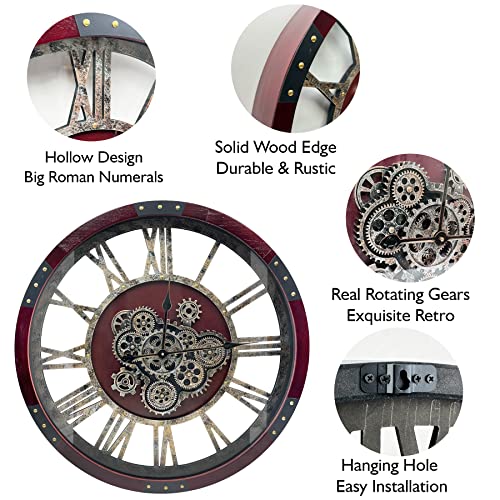 24" Original Moving Gears Wall Clock