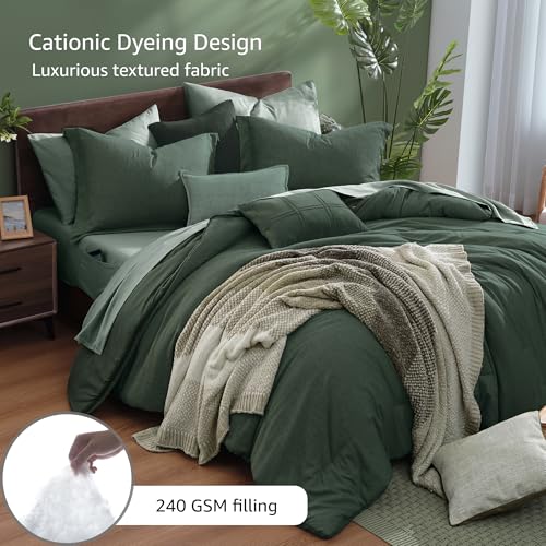 Super King Comforter Set Deep Forest 7 Pieces Bed in a Bag