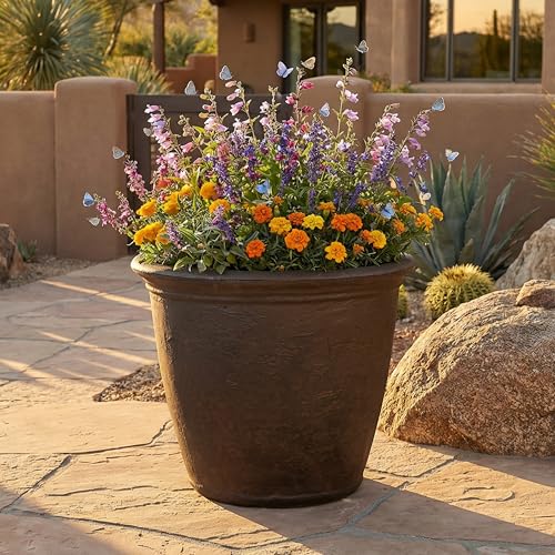 Sunnydaze Anjelica 20'' Large Plastic Planter Pot for Plants (4 Count)
