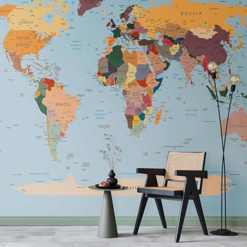 Wall Mural World Map 193x138 in (10 Count)