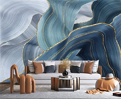 Gilding Marble Blue wall Mural Wallpaper for Bedroom 137" x 100" (95.12 Sq Ft)