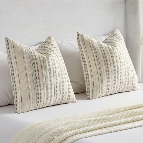 Pack of 2 Boho Throw Pillow Covers 24x24 Inch (2 Count)