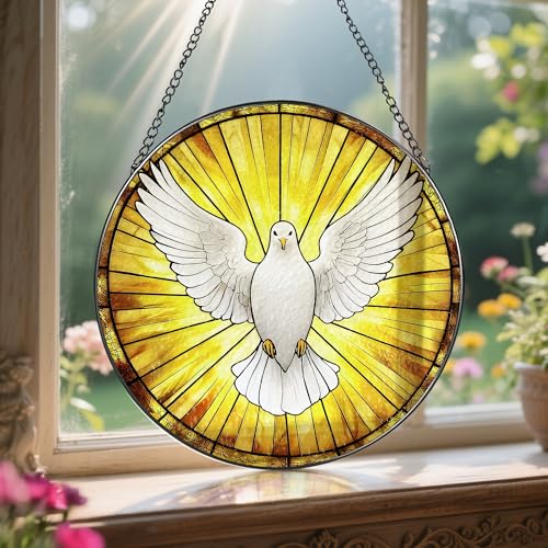 8'' Dove Stained Glass Suncatcher