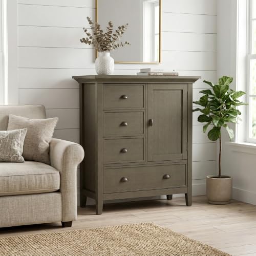 Redmond 39" Wide Solid Wood Cabinet in Farmhouse Grey