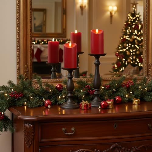 Burgundy Flameless Candles (2 Count)