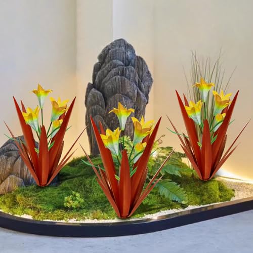 Metal Agave Plant Outdoor Decoration Lily Mexican Yard Art Garden Statue