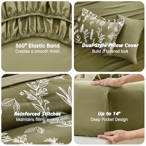 Olive Green Full Comforter Set