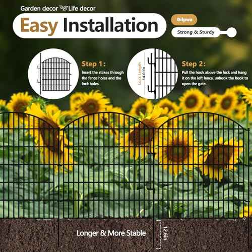 10 Panels Garden Fence Animal Barrier with Lock