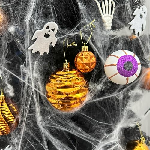 16ct Christmas Ball Ornaments Set Yellow Shatterproof Xmas Tree Hanging Decorations for Fall Thanksgiving Holiday Decor (24 Count)
