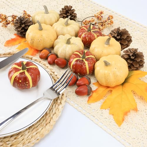 23Pcs Fake Pumpkins Fall Thanksgiving Decorations (23 Count)