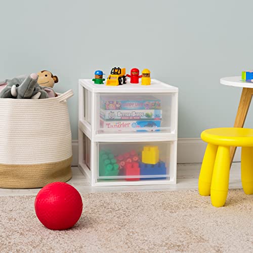 2 Pack 30 Qt. Stacking Drawer Organizer with Sliding Drawer (2 Count)