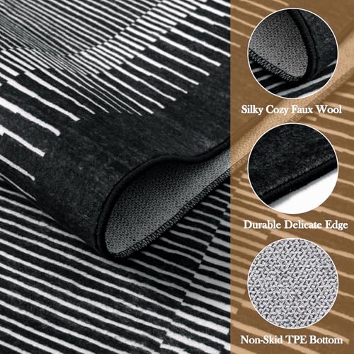 Washable Striped 5x7 Washable Area Rug (35 Sq Ft)