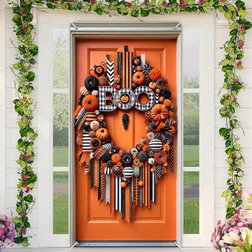 Halloween Door Cover Boo 35x71 Inch Polyester