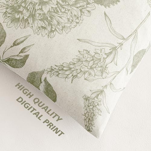 Set of 2 Linen Floral Throw Pillow Covers Vintage Accent Print Decorative Cozy Cushion Covers Farmhouse Boho Home Decor for Sofa Chair Couch Bedroom Living Room
