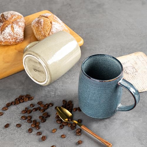 Large Ceramic Coffee Mugs Set of 6 (6 Count)