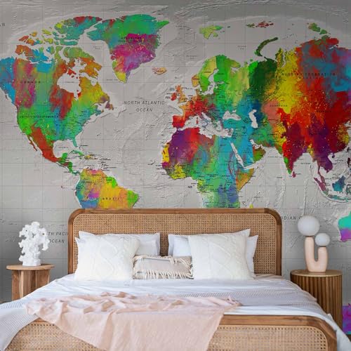 Wall Mural World Map 135x101 in (94.5 Sq Ft)