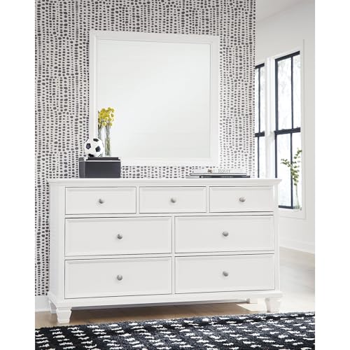 Fortman 7 Drawer White Dresser and Mirror Set