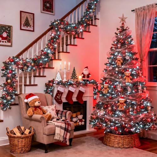 2 Pack Red and White Battery Christmas Lights (100 Count)