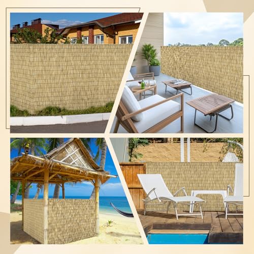 Natural 2 Pack 6FT X16.4FT Reed Fencing Roll Bamboo Privacy Screen (196.8 Sq Ft)