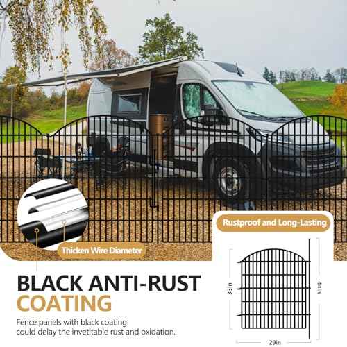10 Panels Garden Fence Animal Barrier with Lock