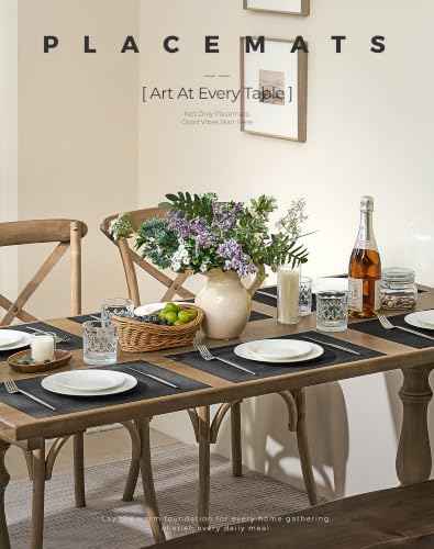Black Frame Placemats Set of 8 (8 Count)