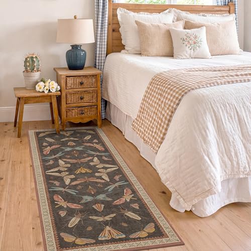 Brown Vintage Hallway Runner Rug 2x8 (16 Sq Ft)