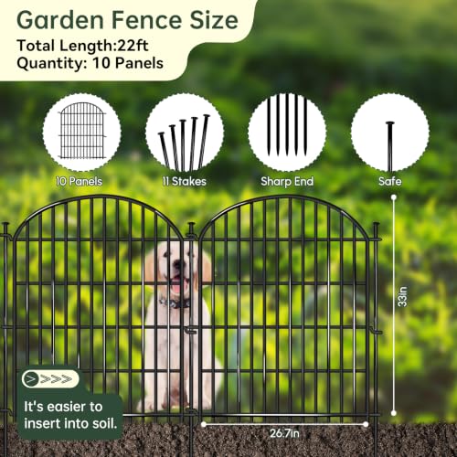 10 Panels No Dig Decorative Garden Fence (10 Count)
