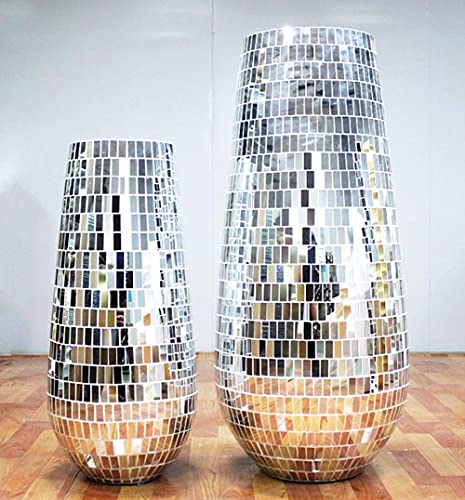 Real Glass Silver Mirrors Mosaic Tiles Sticker for Craft Square Glass Tiles Self Adhesive