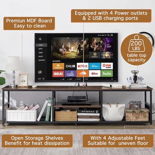 TV Stand with Power Outlets for Televisions up to 65Inch
