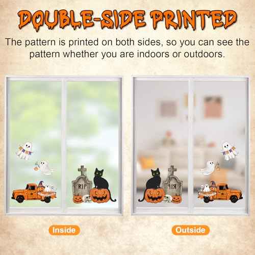 Vintage Halloween Window Clings 6 Sheets (6 Count)