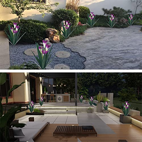 Metal Agave Plant Outdoor Decoration Lily Mexican Yard Art Garden Gift Home Decor Hand Painted Metal Agave Garden Yard Statue (3 Count)