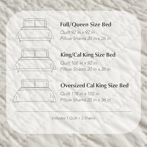 HOME 100% Cotton Modern Lines Quilt Set King Size