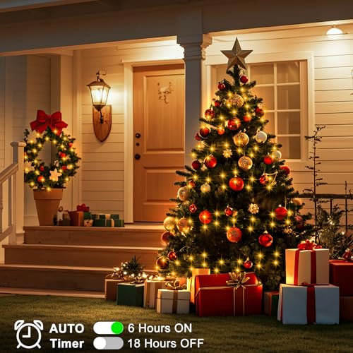 2 Pack Cluster Fairy Lights Battery Operated with Timer (400 Count)