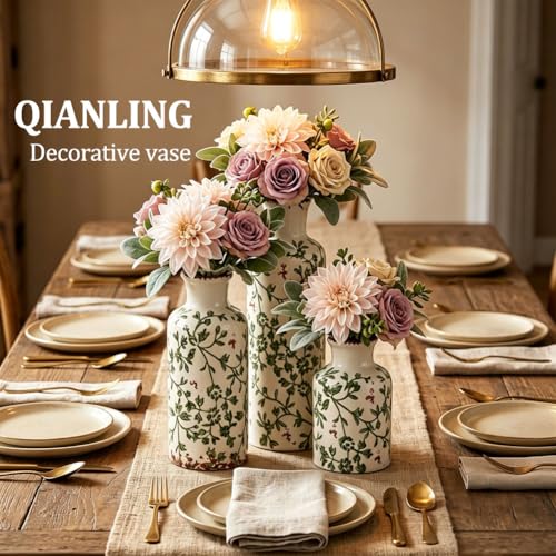 Green Ceramic Vase Set (3 Count)