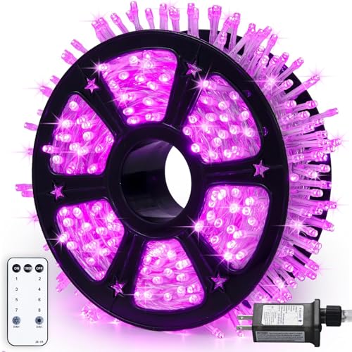 8 Modes 163ft 500 LED Pink Christmas Lights with Remote (163 Foot)