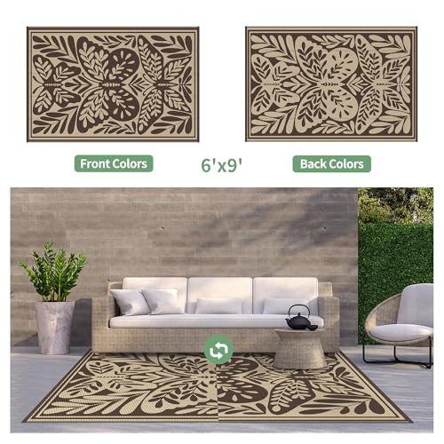 Outdoor Rug Waterproof Plastic Rugs for Patio (54 Sq Ft)