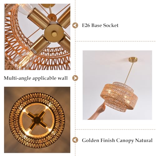 4 Light Boho Chandelier for Dining Room 3