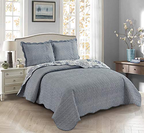 Blue Toile Quilt Set